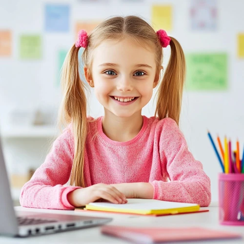 Логопед - девочка на онлайн уроке