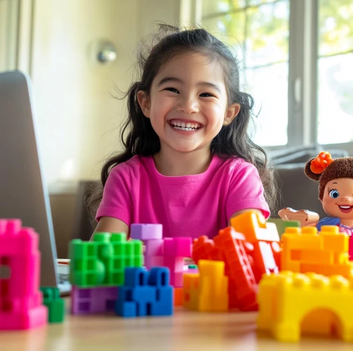 Ребёнок выполняет артикуляционную гимнастику