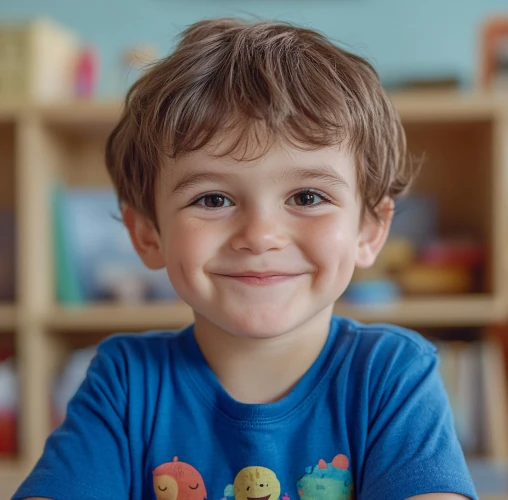 Мальчик 4 лет на уроке с логопедом