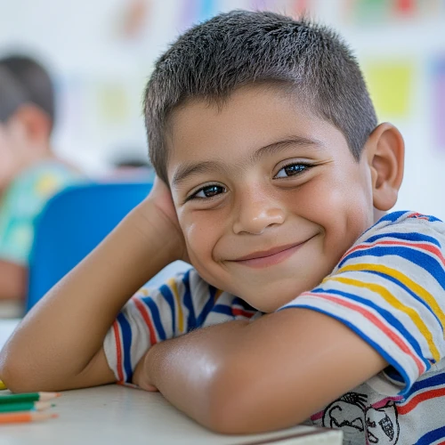 Мальчик 6 лет на уроке с логопедом